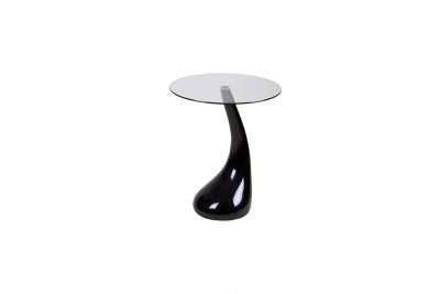 Оренда (прокат) столика “Крапля” зі скляною стільницею на чорній глянсовій ніжці по 300 грн/добу
