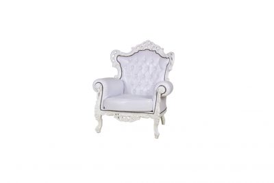 Аренда (прокат) кресло «Барокко» белого цвета по 1500 грн/сутки