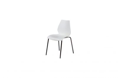 Аренда (прокат) стул “Лили” белого цвета  на хромированном каркасе по 80 грн/сутки