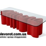 Прокат столу кавового скляного пластикові букви червоні по Києву