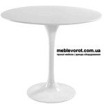 Аренда стола Тюльпан белого цвета диаметром 80 см Киев